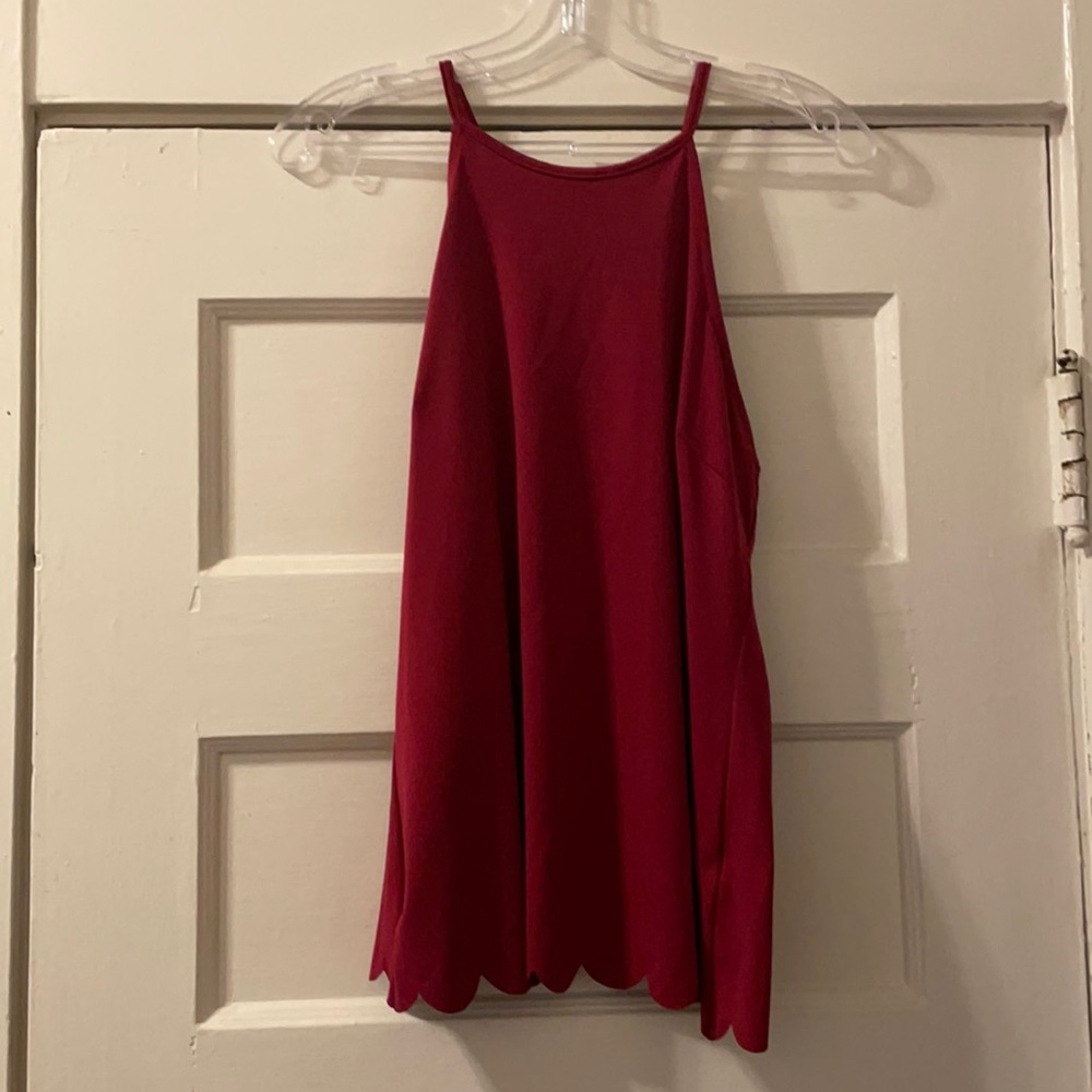 Candies Red Scalloped Tank Top!